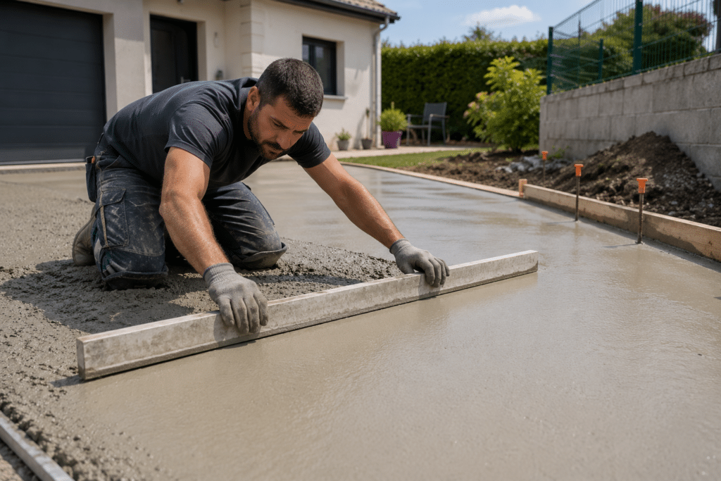 Dalle béton extérieure à Lambres-lez-Douai