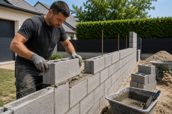Construction de mur en parpaing à Flers-en-Escrebieux